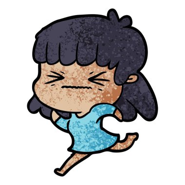 vektör çizim karikatür kızgın kız