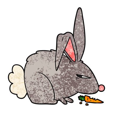 Tatlı çizgi film tavşanının vektör çizimi