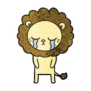 vektör çizim karikatür aslan ağlama