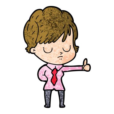 Çizgi filmdeki kadının vektör çizimi