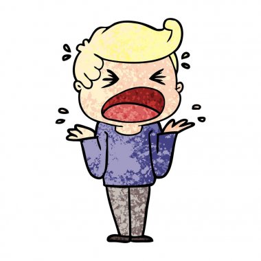 vektör çizim karikatür bağıran adam