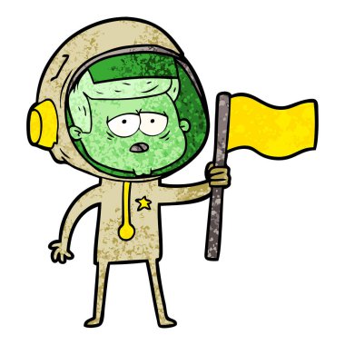 vektör çizim karikatür yorgun astronot
