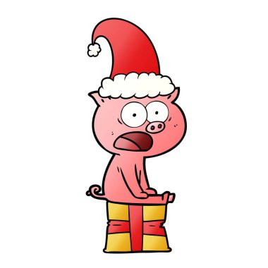 Noel domuz bağırarak oturan çizgi film