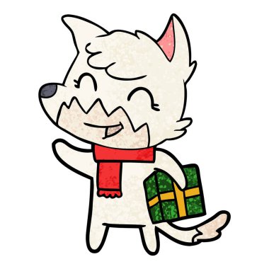 mutlu karikatür fox vektör çizim