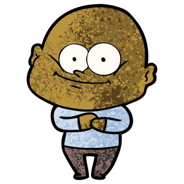 karikatür kel adam bakıyor