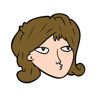 Çizgi filmdeki kadının vektör çizimi