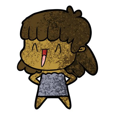 Çizgi filmdeki kadının vektör çizimi