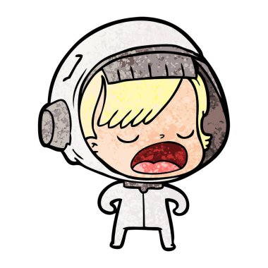 çizgi film konuşan astronot kadın