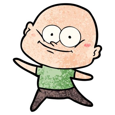 karikatür kel adam bakıyor