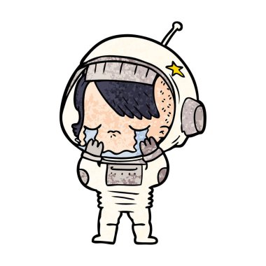 ağlayan astronot kız çizgi film
