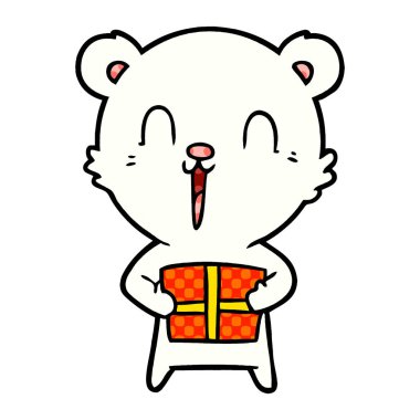 mutlu kutup ayısı karikatür vektör çizim