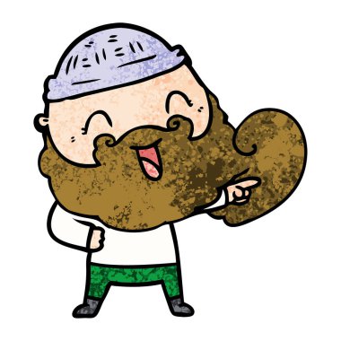 Sakal ve kış şapka ile mutlu adam