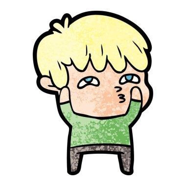 vektör çizim karikatür meraklı adam