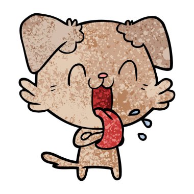 vektör çizim karikatür nefes nefese köpek