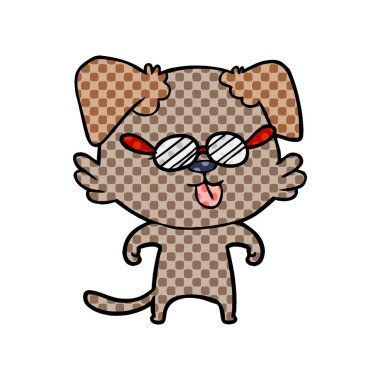 vektör çizim tasarım beyaz arka plan üzerinde izole sevimli çizgi köpek