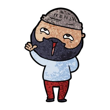 Çizgi film mutlu sakallı adam