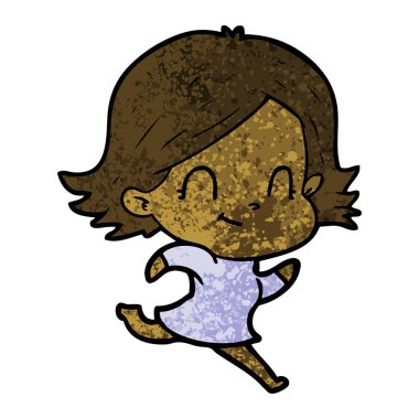 vektör çizim karikatür dostça kız