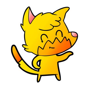 Tilki çizgi film karakteri vektör çizim