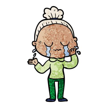 çizgi film ağlayan yaşlı kadın