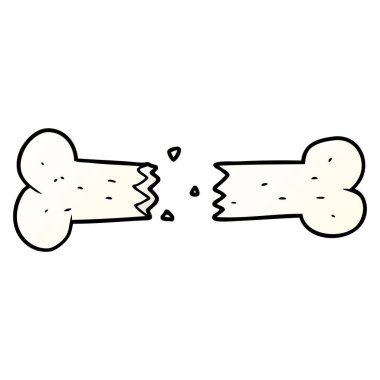 kırık kemik karikatür vektör çizim 