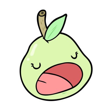 sevimli çizgi armut vektör çizim