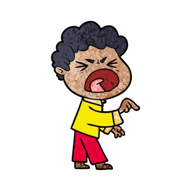 vektör çizim karikatür öfkeli adam