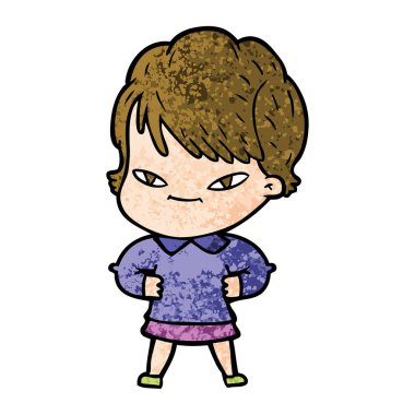 vektör çizim karikatür mutlu kadın