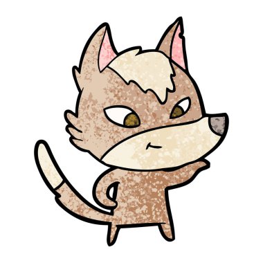 vektör çizim dostu karikatür kurt