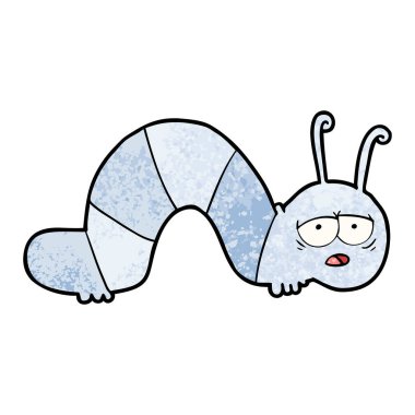 vektör çizim karikatür yorgun tırtıl