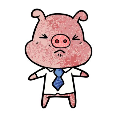 çizgi film kızgın domuz gömlek ve kravat