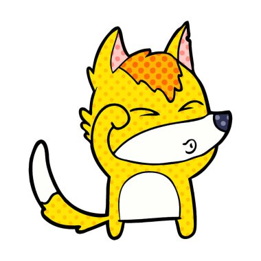 Tilki çizgi film karakteri vektör çizim