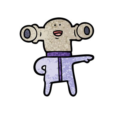 Dostu karikatür uzaylı vektör çizim