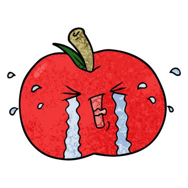 Çizgi film elmasının vektör illüstrasyonu