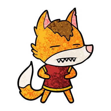 Tilki çizgi film karakteri vektör çizim