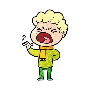 vektör çizim karikatür öfkeli adam