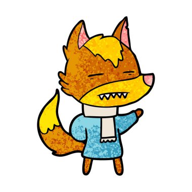 Tilki çizgi film karakteri vektör çizim