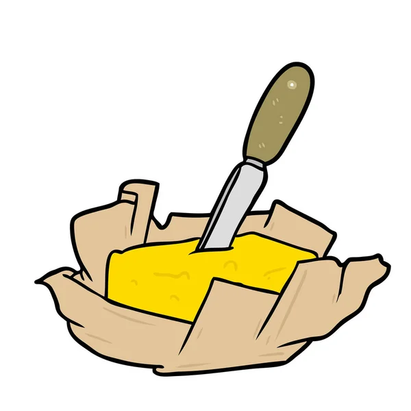 Cartoon Traditional Pat Butter Knife — Stock Vector