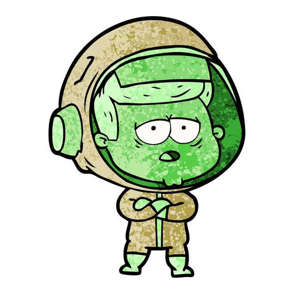 Illustration Vectorielle Dessin Animé Astronaute Fatigué — Image vectorielle