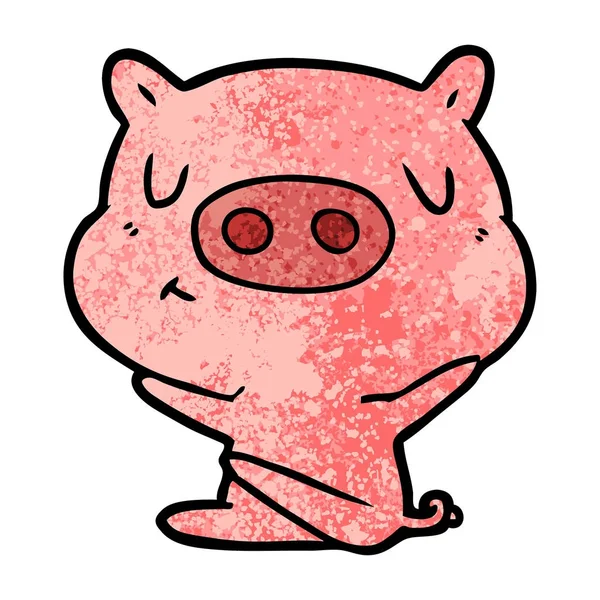 Illustration Vectorielle Contenu Dessin Animé Porc — Image vectorielle