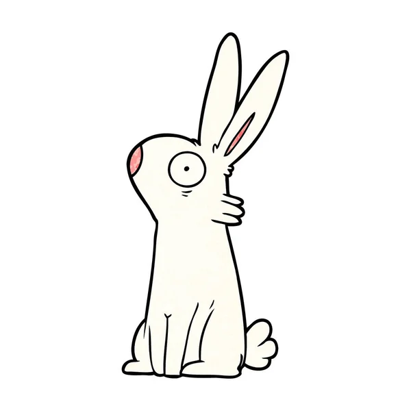 Vector Illustration Cartoon Startled Rabbit — Stock Vector