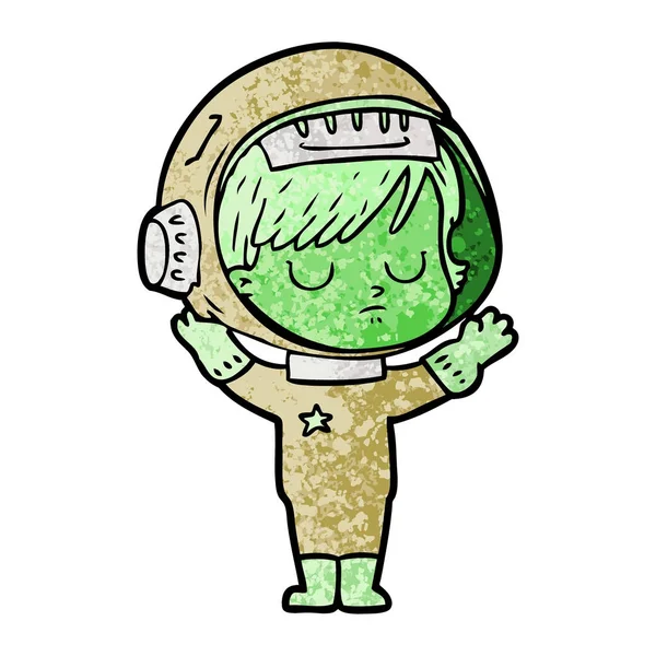 Wektor Ilustracja Kobiety Kreskówka Astronauta — Wektor stockowy