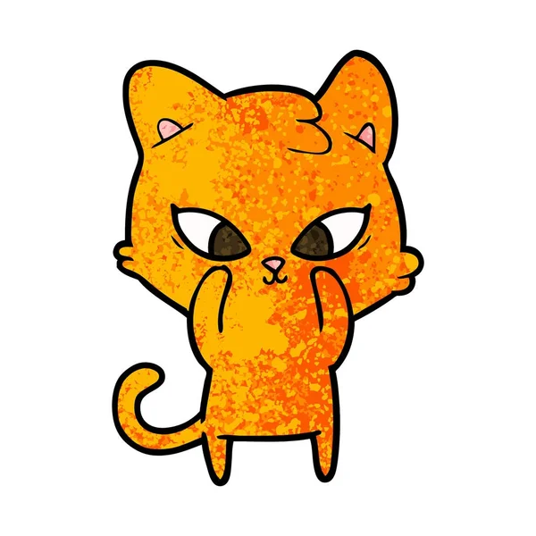 Vector Illustratie Van Schattige Cartoon Kat — Stockvector