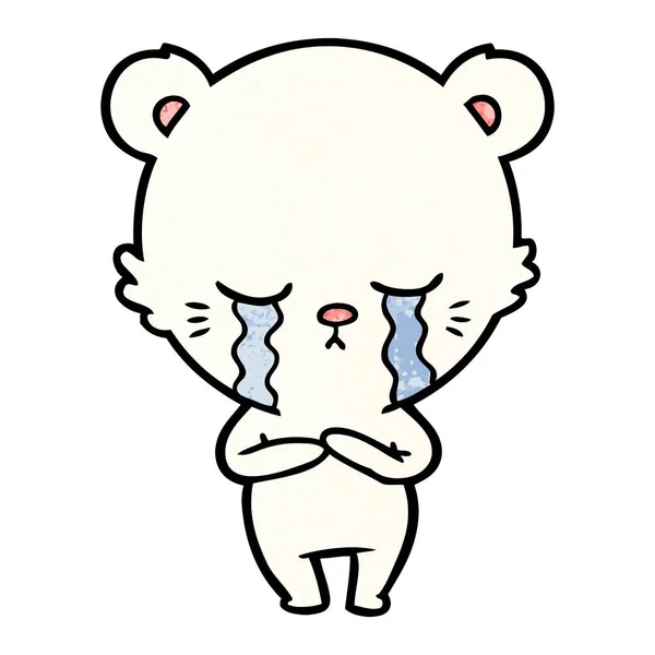 Triste Pequeno Urso Polar Desenhos Animados —  Vetores de Stock