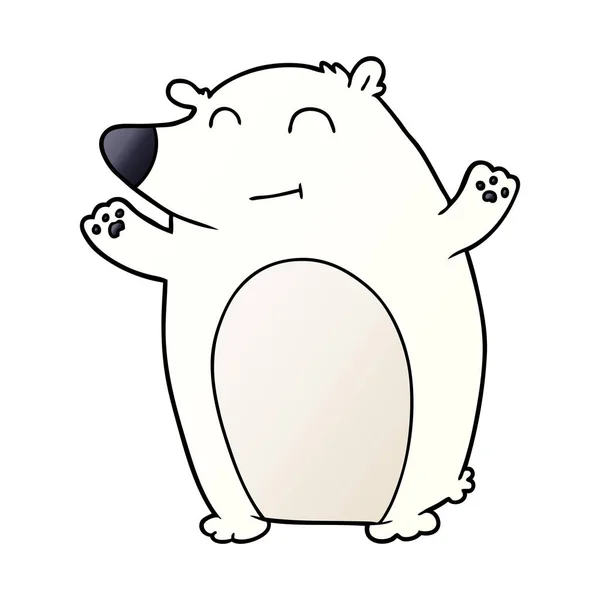 Ilustração Vetorial Desenhos Animados Urso Polar Feliz — Vetor de Stock