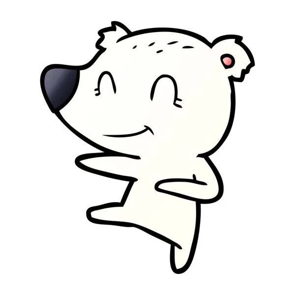 Vector Illustration Polar Bear Cartoon - Stok Vektor