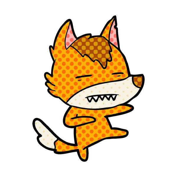 Vector Illustration Fox Cartoon Character — Stock Vector