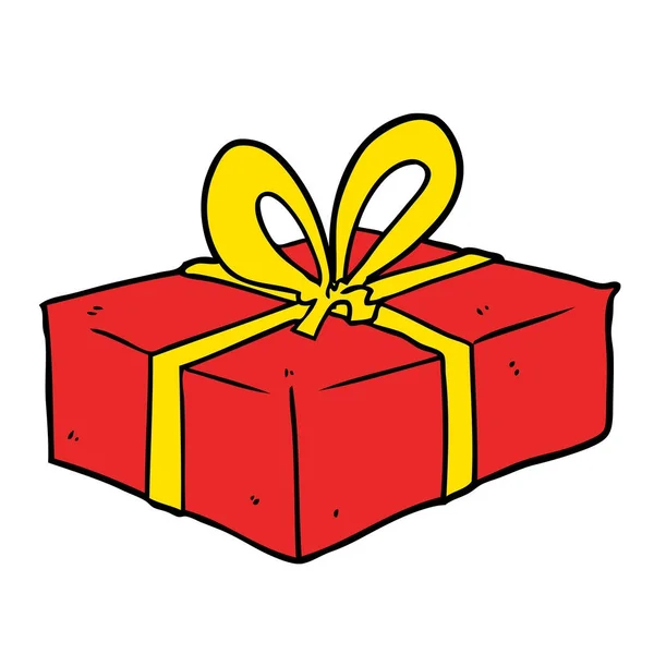 Vector Illustration Cartoon Wrapped Gift — Stock Vector