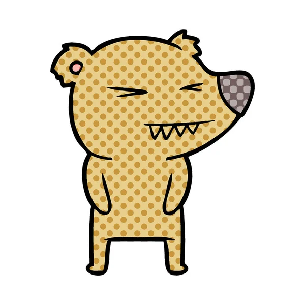 Ilustração Vetorial Urso Caracter Cartoon — Vetor de Stock