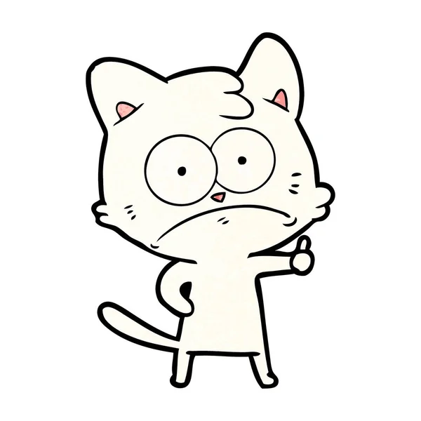 Vector Ilustración Dibujos Animados Gato Nervioso — Vector de stock