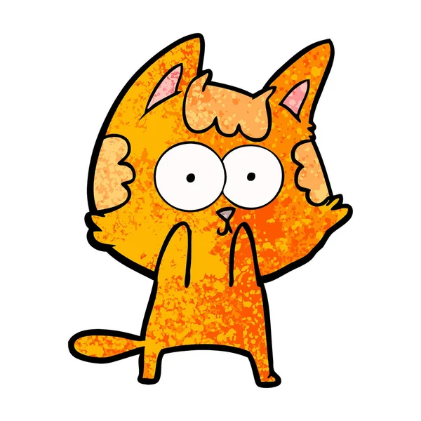 幸せな漫画猫のベクトル イラスト — ストックベクタ
